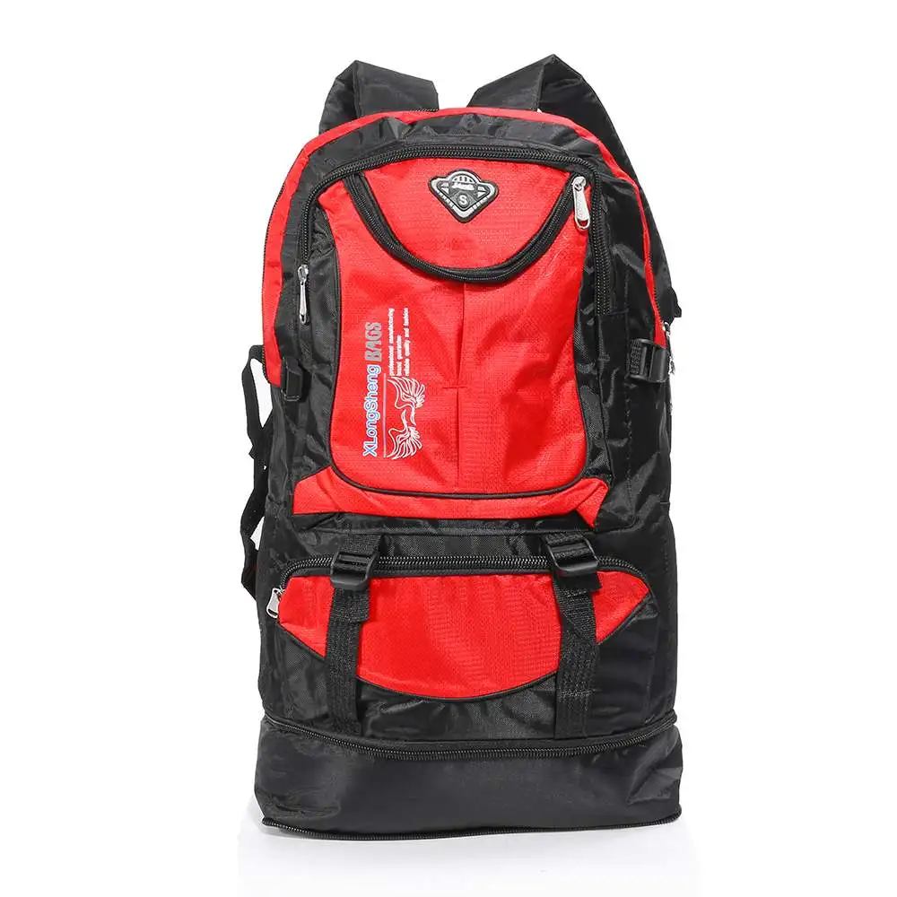 Складной полиэстер водонепроницаемый рюкзак 65L уличный походный раскладной легкая сумка для спорта, Походов, Кемпинга трекинга рюкзак - Цвет: XL Red