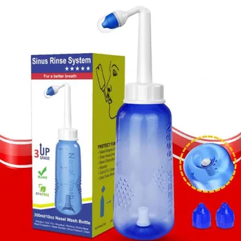 

300ml Nasal Wash Bottle Neti Pot Nose Cleaner Nasal Rinsing System Irrigator Nasal Wash Salt Rinse Mix Relief Allergic Rhinitis