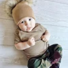 Baby Winter Warm Wool Knitted Beanie Hats Caps Kids Two Fur Pom pom Bobble Ball Beanies Girls Boys Children Hat Cotton Soft Cap 2