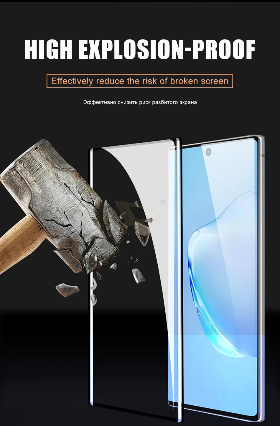 100D Защитная пленка для экрана из закаленного стекла для samsung Galaxy Note 10 Pro 8 9 S8 S9 S10 Plus S10E полная защитная стеклянная пленка