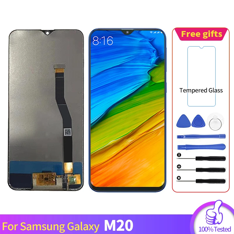 6," для SAMSUNG Galaxy M205 M20 M205F ЖК-экран и сенсорный стеклянный дигитайзер в сборе с комплектами