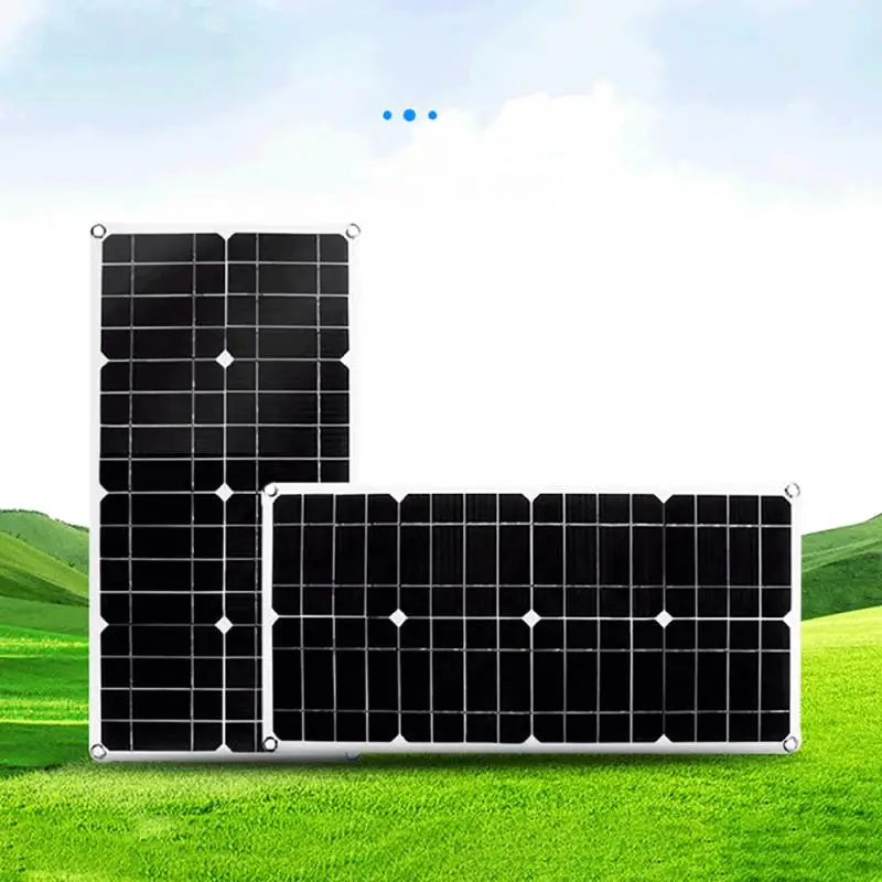 Carregador de Bateria Solar com 10 Controlador para 12v Dupla Saída Células Solares Monocristalino Silício Painel - 20 30 40 50 60a 50w Usb silício painel solar com 10 20 30