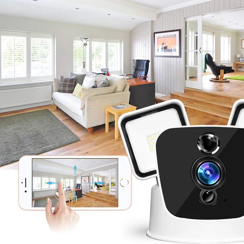 1080P прожекторная камера Wifi прожекторная видеокамера Ip55 Водонепроницаемая Hd камера безопасности двусторонняя связь Обнаружение движения Pir датчик Push