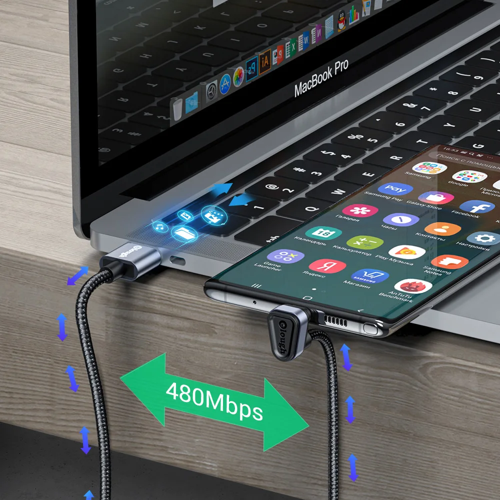 รูปสินค้า สายชาร์จ USB-C 2.4A ชาร์จเร็ว ทนทาน สำหรับมือถือ