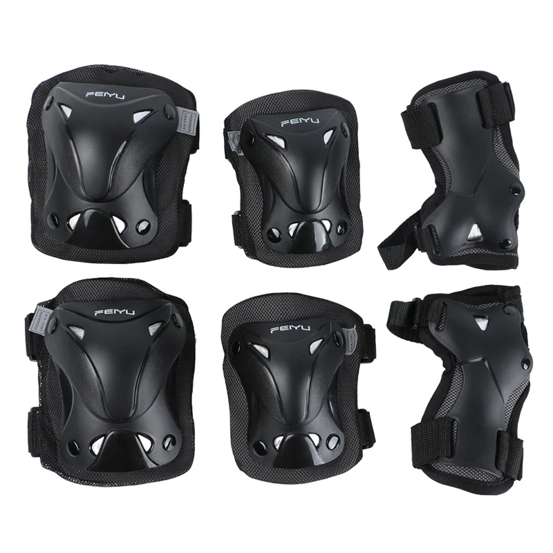 6pcs Child Skating Protector Elbow Knee Pads Hand Guard Black Skateboard Protective Gear Set for Kids Children Roller Cycling 6pcs Child Skating Protector Elbow Knee Pads Hand Guard Black Skateboard Protective Gear Set for Kids Children Roller Cycling