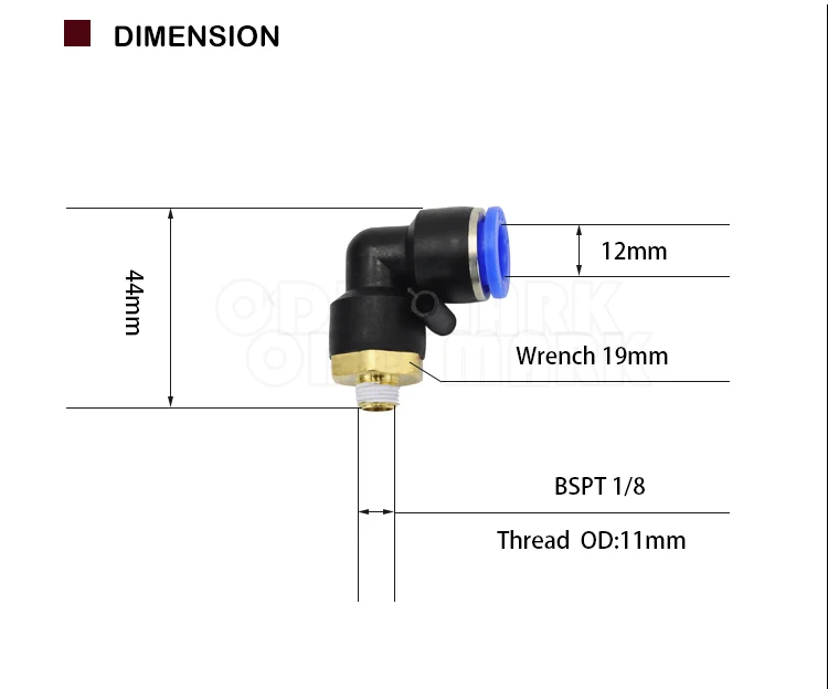 10 шт. PL12-01 Бесплатная доставка, l-образный PT 1/8 "Мужской резьбовой до 12 мм трубки Пневматический быстрый разъем