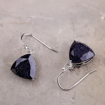 

L&P Fashion Crystal Genuine Green Agate Drop Earrings 925 Sterling Silver Earrings for Women Earings Fashion Jewelry