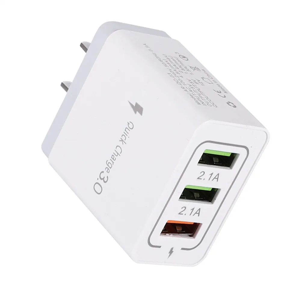 Mosunx EU Plug 4 порта Быстрая зарядка QC 3,0 usb-хаб настенное зарядное устройство 3.5A адаптер питания, высокий стандарт PC fire plug - Цвет: GY