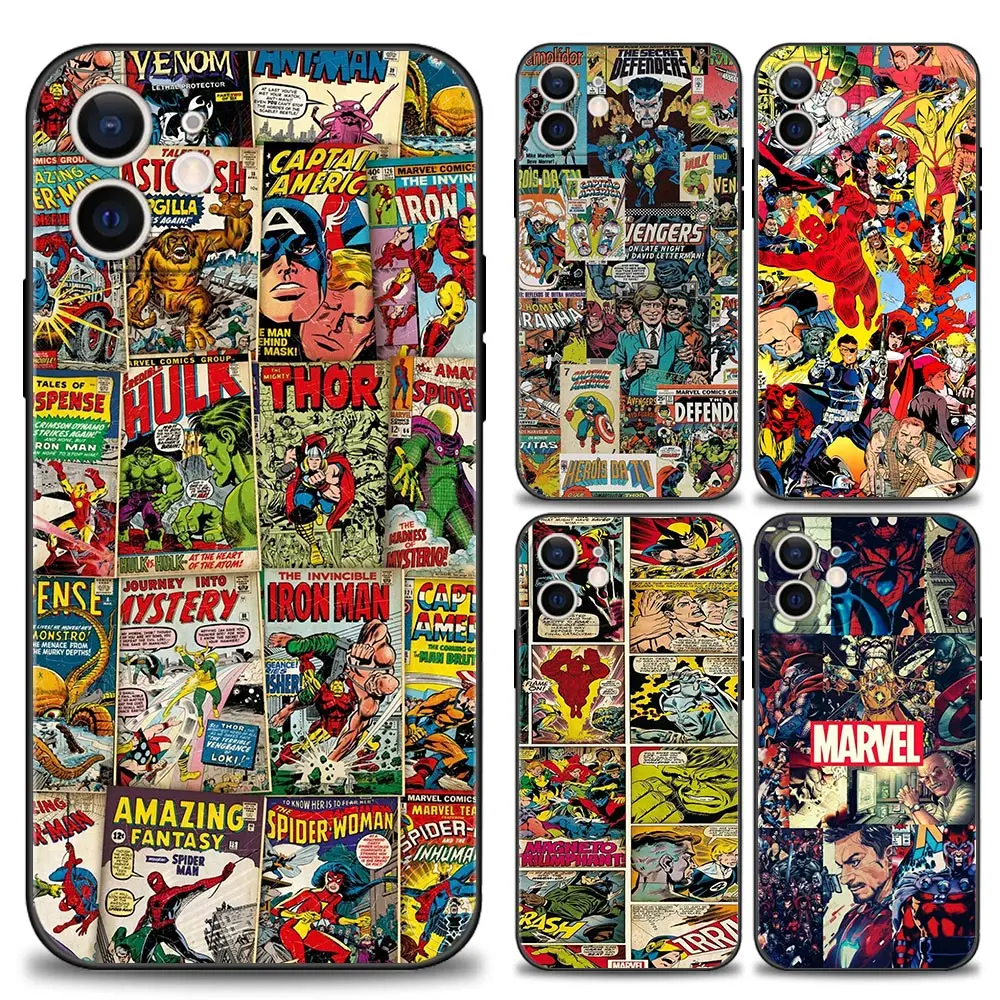 Phone Case For Apple iPhone 11 13 12 Pro Max 13 12 Mini XS max XR X 8 7 6s 6 Plus 7 8 6S 6 Fundas Retro Marvel Comic