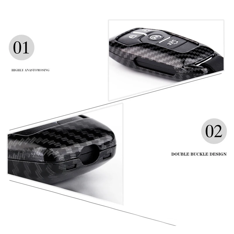 Чехол для ключей из углеродного волокна для Ford Fusion Mondeo F-150 Explorer Edge Fob Shell