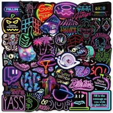 

10/30/50PCS Cartoon Anime Neon Light Stickers Skateboard Laptop Guitar Graffiti Luggage Car Sticker Waterproof Decal Kids Toys