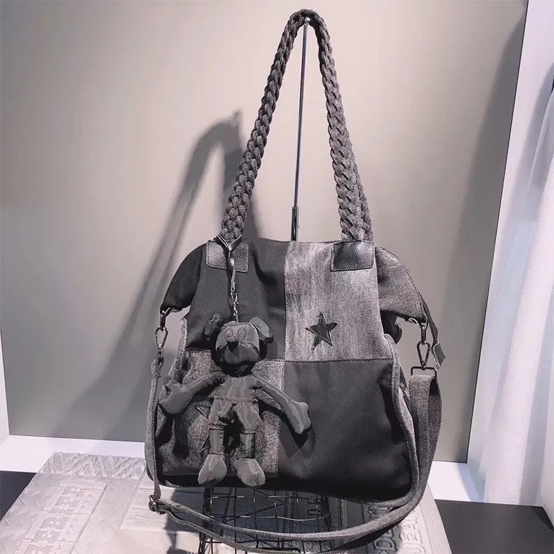 

2021 New Fashion Women Handbags Girl Large Capacity Oxford Cloth Shoulder Bags Female Sport Outdoor Black Weekend Big Travel Bag