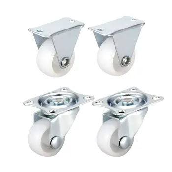 

uxcell 4Pcs 1.18 Inch Rigid Non-Swivel Casters PP Plastic Wheel Top Plate Mounted 1.0in Fixed n Swivel