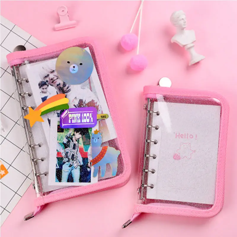 Bolsa Zip Transparente Folha Solta para Caderno Núcleo Interno para Note Diário Planejador Material de Papelaria a6 a7 - Imagem 2