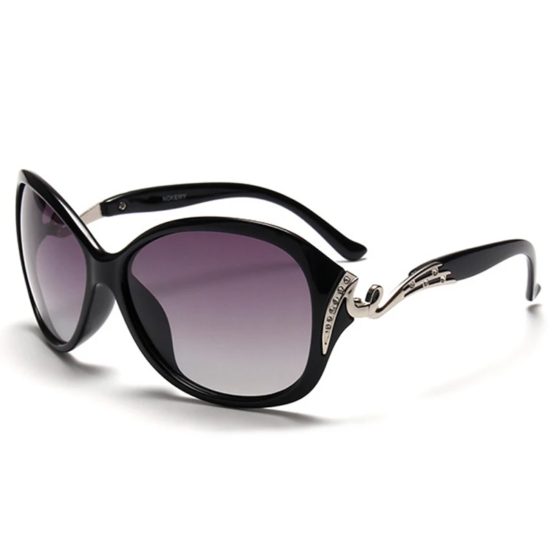 Imwete негабаритных поляризованных женских солнцезащитных очков уникальный дизайн оправы линзы высокой четкости антибликовые женские солнцезащитные очки UV400 - Цвет линз: Черный