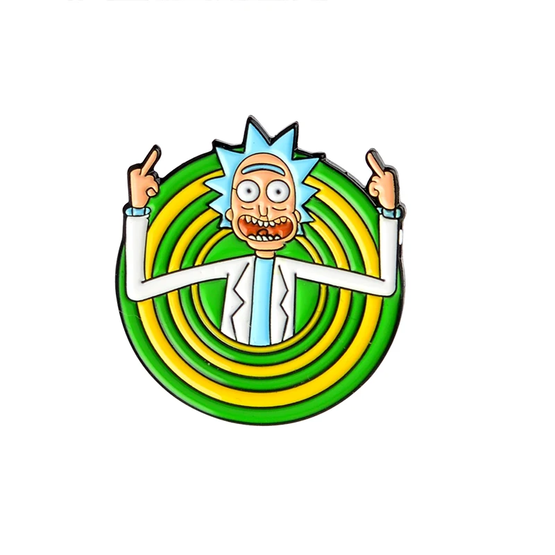 Rick And Morty Pin Pickle Rick Enamel Pin brooches Badges Enamel pins Accessories Men Women Brooch - Окраска металла: as picture