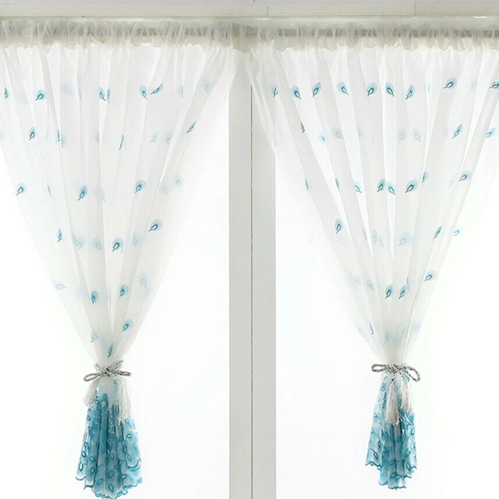 Embroidered Curtains Short Pea Mesh Semi Sheer For Small Windows Dining Room Bedroom Half Window Screens Aliexpress Embroidered Curtains Short