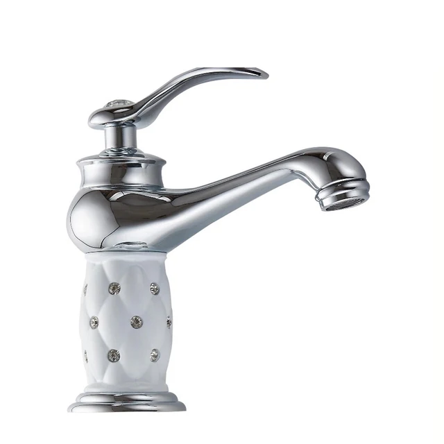 สไตล์ยูโรวัสดุทองเหลืองชุบทองสีขาวเซรามิคเพชรอ่างล้างหน้าก๊อกติดตั้งก๊อกน้ำ M1005 3 สไตล์ยูโรวัสดุทองเหลืองชุบทองสีขาวเซรามิคเพชรอ่างล้างหน้าก๊อกติดตั้งก๊อกน้ำ M1005 3