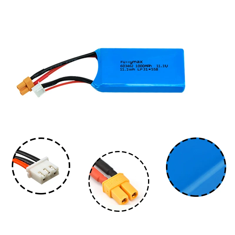 

3S 11,1 v 1000mAh Lipo батарея для XK X450 FPV RC Drone запасные части 11,1 v перезаряжаемая Lipo батарея XT30