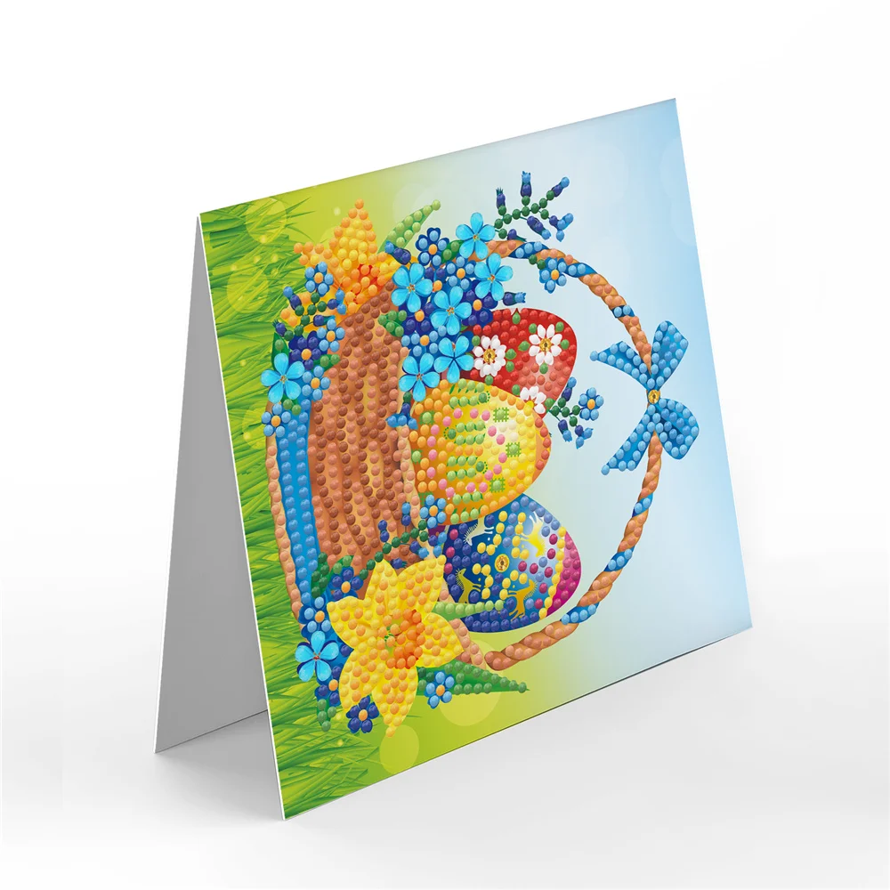 8 pcs set Handmade festival greeting postcard DIY Easter cards gift for kids 5D diamond painting Thank you card mystery 5d diamond painting