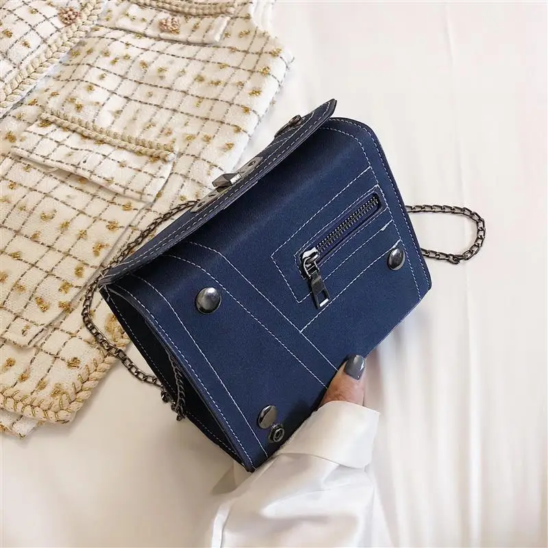 

2019 Autumn And Winter New Style Fashion Dull Polish Shoulder Oblique Bag Korean-style Cool Versatile Camera Square Sling Bag