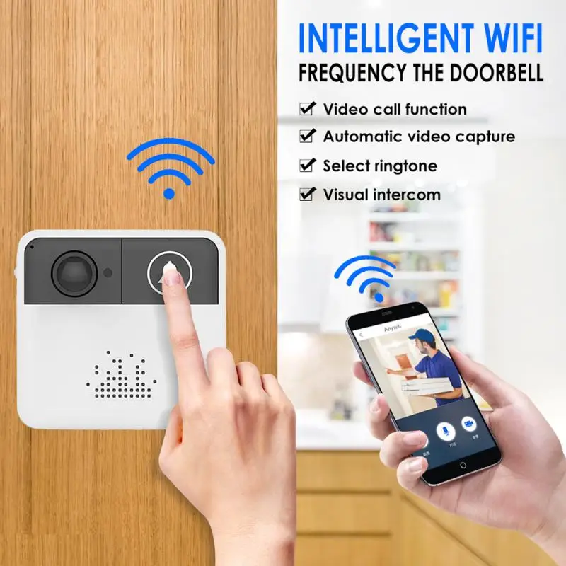 

Smart Wireless WiFi Doorbell HD Camera IR Video Phone Intercom Home Security Supplies Real-time Transmission Of Video Signals
