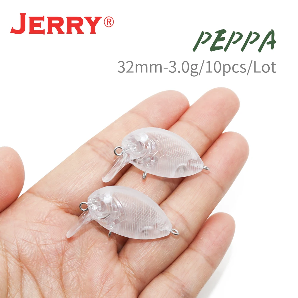 Jerry Peppa 10pcs 3g Unpainted Blank Hard Bait Fishing Lure 32mm High  Quality Plastic Wobbler Crankbaits