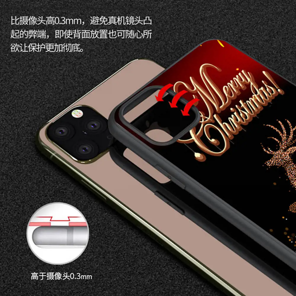 Модный Роскошный веселый рождественский чехол для телефона с оленем для iPhone 11 Pro XS MAX XR X 8 7 6 6S Plus, мягкий силиконовый матовый чехол