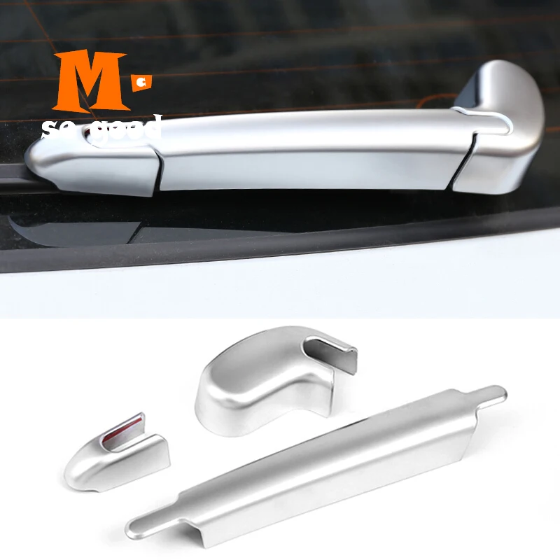 

For Jaguar F-Pace f pace X761 2016 2017 Car ABS Chrome Rear Window Wiper Noozle Cover Trim 3pcs Exterior Styling