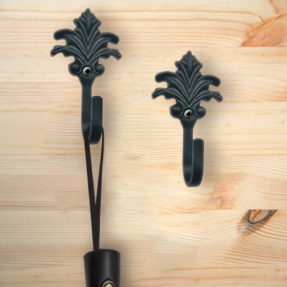1/2Pcs Wall Hooks Decorative Vintage Heavy Duty Wall Coat Hooks Fashion Cast Iron Retro Rustic Hanger Umbrella Key Hook wall mount hooks,multi purpose hooks,wall organizer hook,metal hook,antique hooks