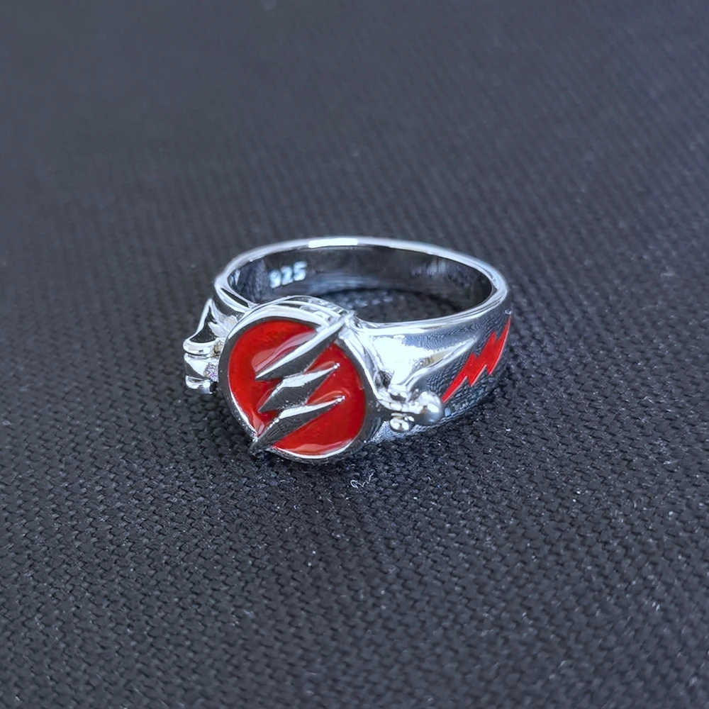 

925 Sterling Silver The FLASH Ring Open Cover Superhero Ring Jewelry