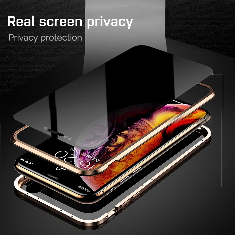 Магнитный адсорбционный чехол для IPhone 11 Pro XS MAX X XR 8 7 Plus 6 6s чехол двухсторонний стеклянный Магнитный чехол 7 Plus Funda Coque