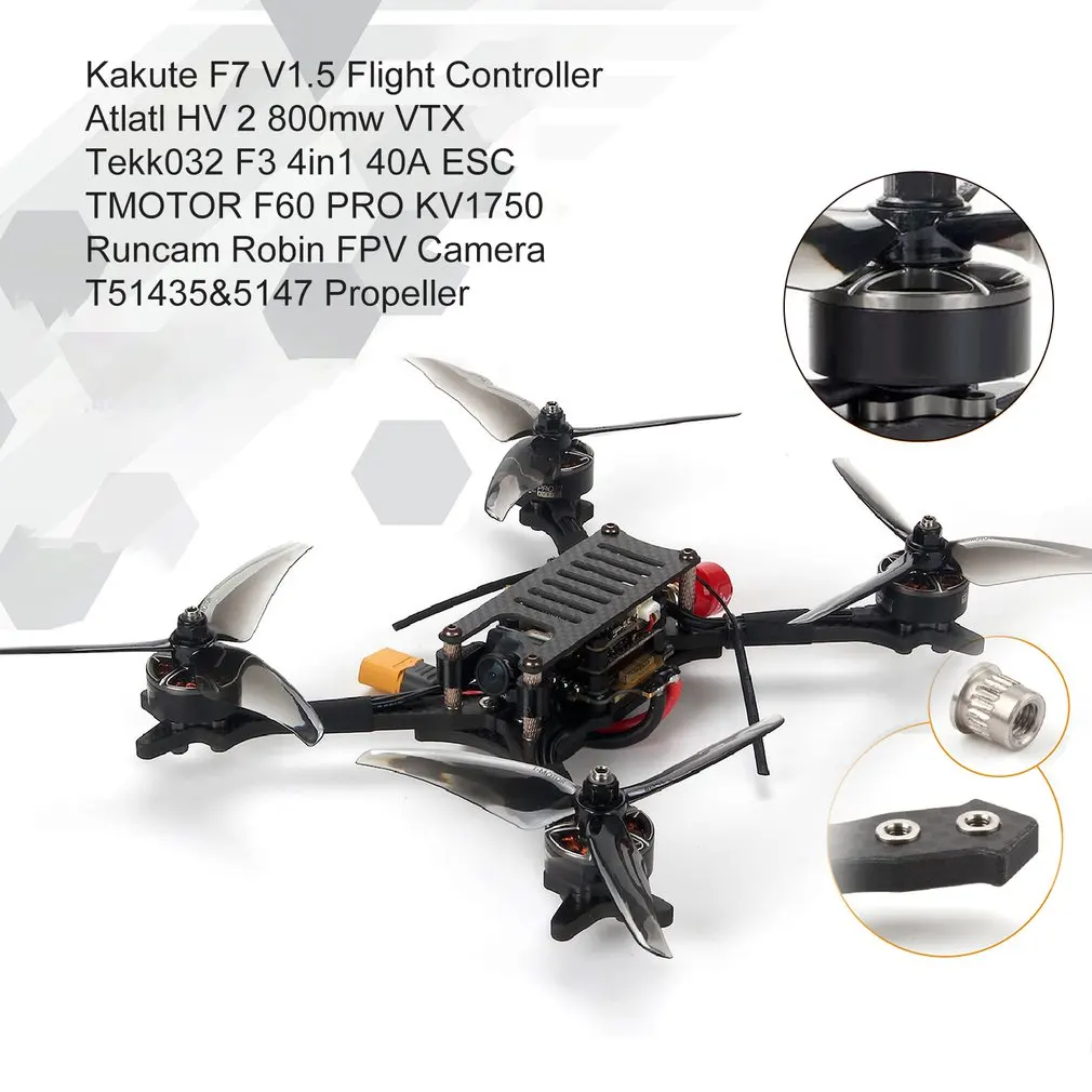 

For Holybro Kopis 2 6S FPV Racing Drone PNP/BNF Kakute F7 V1.5 OSD FC 40A ESC Atlatl HV V2 800mW VTX RunCam Robin FPV Camera