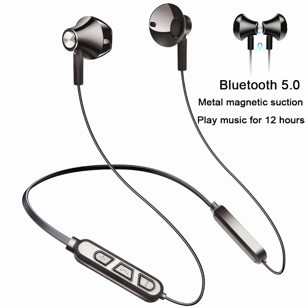 2019 Active Noise Cancelling Sports Bluetooth Wireless Headset Earphone Cordless Headphones For Iphone Bluethooth Earphones  5