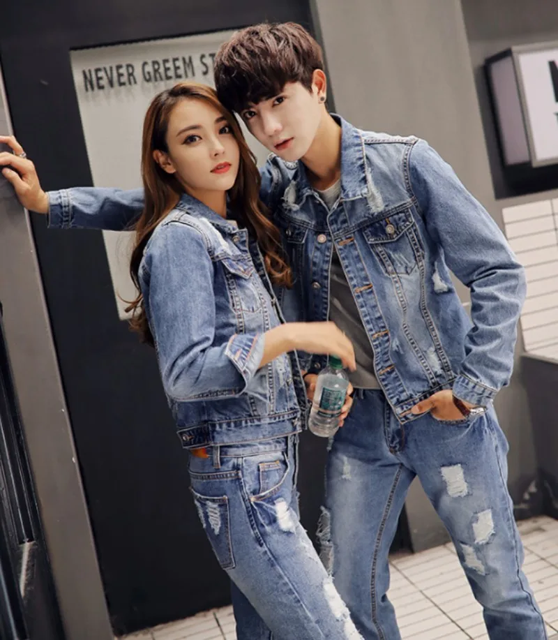 Autumn Korean Mens Denim Jacket Two 