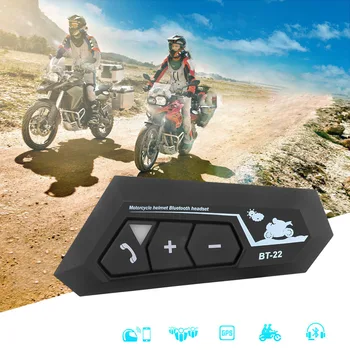 

BT22 Bluetooth 5.0 Motor Helmet Headset Wireless Handsfree Stereo Earphone Motorcycle Headphones MP3 Speaker Waterproof with Mic