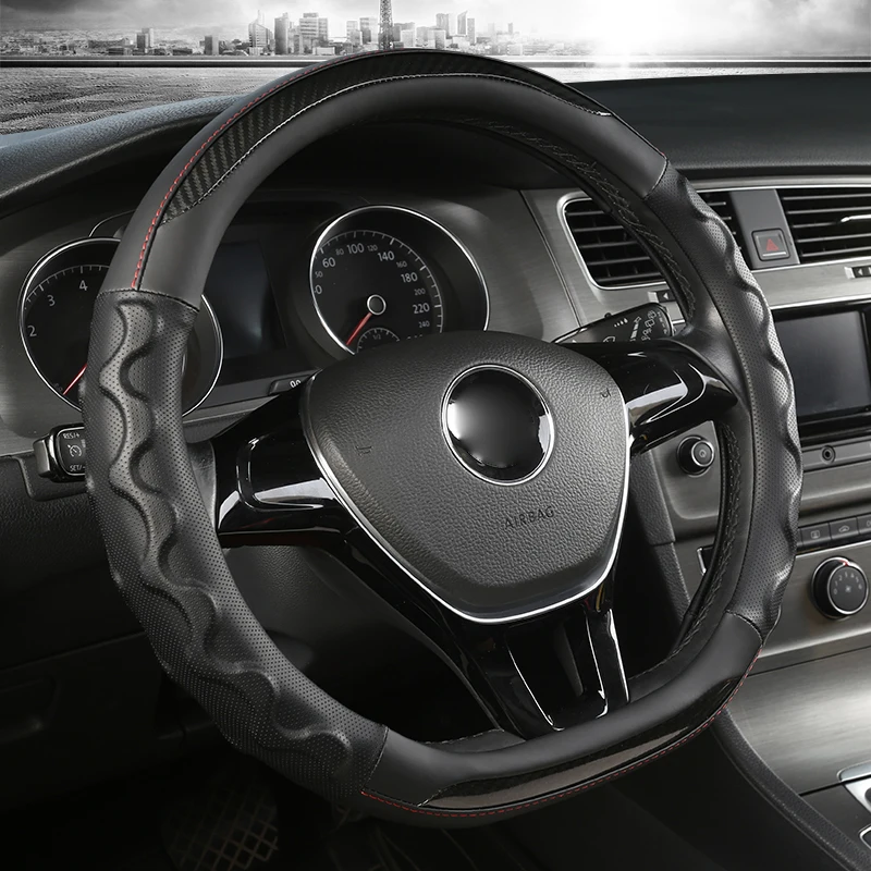 Чехол рулевого колеса автомобиля D форма для VW GOLF 7 2015 POLO JATTA Passat Tiguan Nissan Qashqai J11 X-trail
