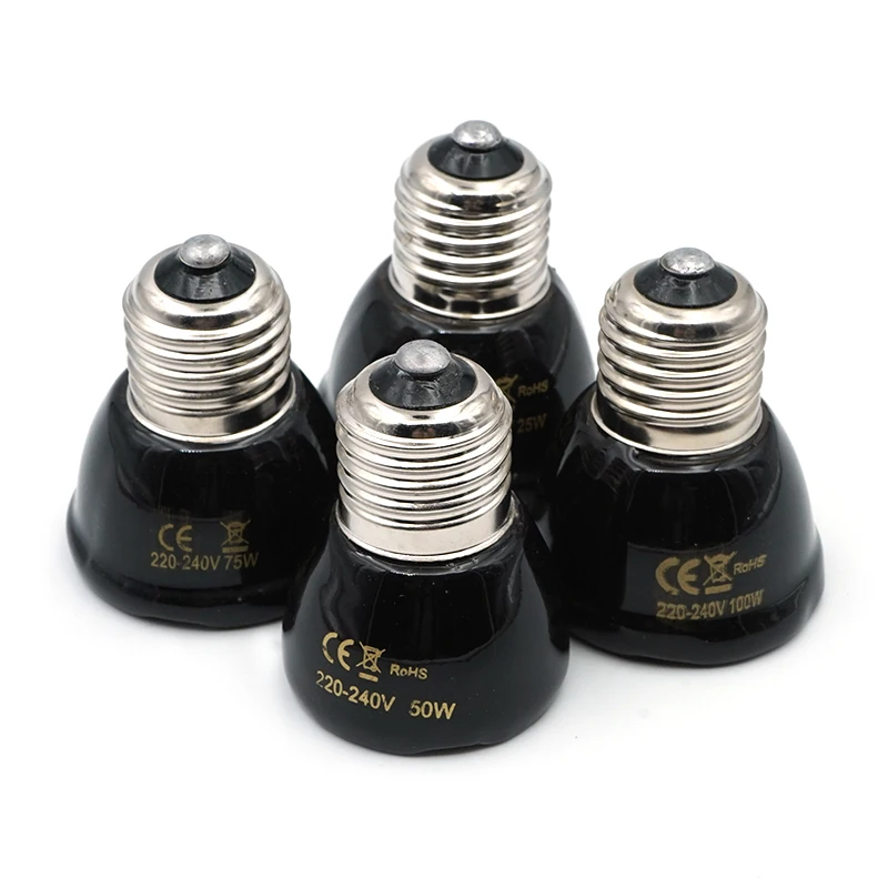 E27 25W 50W 75W 100W Pet нагревательная лампа черный Инфракрасный Керамика - Цена: 252,70 - 300,60 руб.