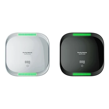 

2 Set Smart Contact Air Purifier with Display Vehicle-Borne Air Cleaner Formaldehyde Removal,White & Black