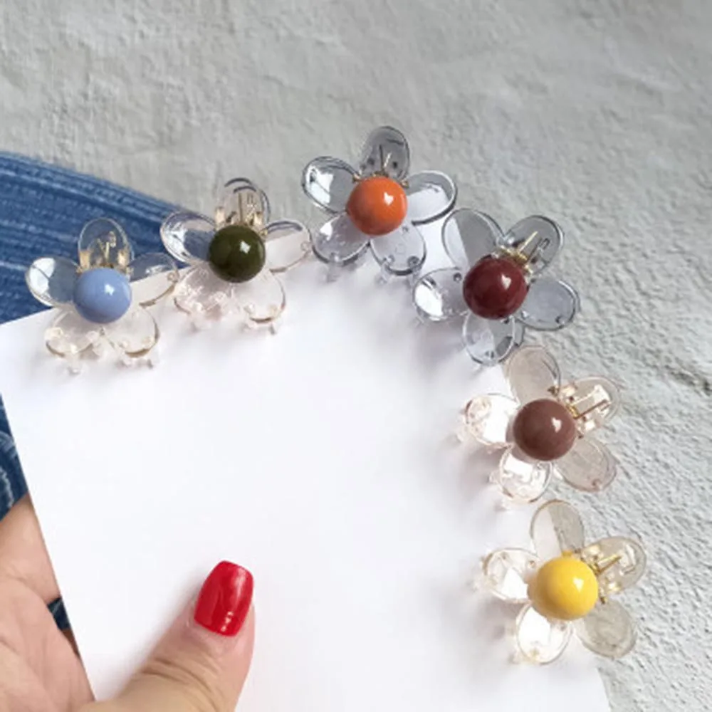 

2020 Ins Small Flower Transparent Petal Word Clip Bangs Clip Korean Duckbill Clip Japanese Side Clip Hair Accessorie New Arrival
