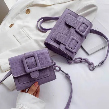 

Crocodile Pattern Leather Crossbody Bag for Women 2020 Summer Mini Cross Body Shoulder Bag Lady Solid Color Handbags and Purses