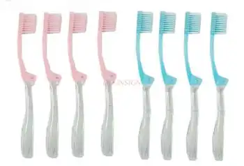 

8pcs Folding Travel Toothbrushes Travel Soft Toothbrushes Independent Packaging Travel Standing Tourism Folding Sale