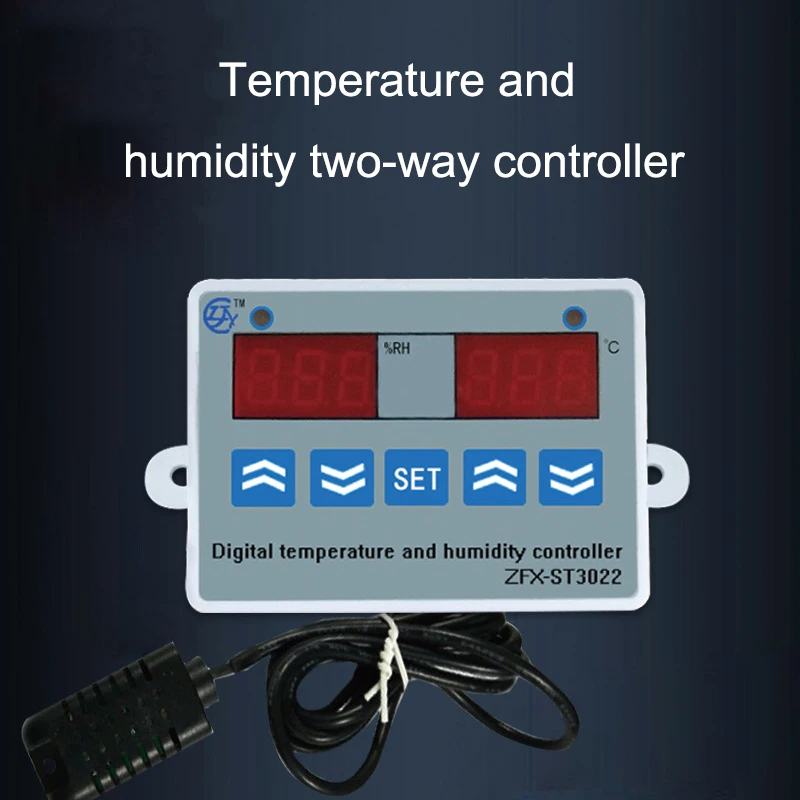 Промо-акция! ZFX-ST3022 светодиодный цифровой двойной термометр регулятор температуры Термостат для инкубатора микрокомпьютера двойной