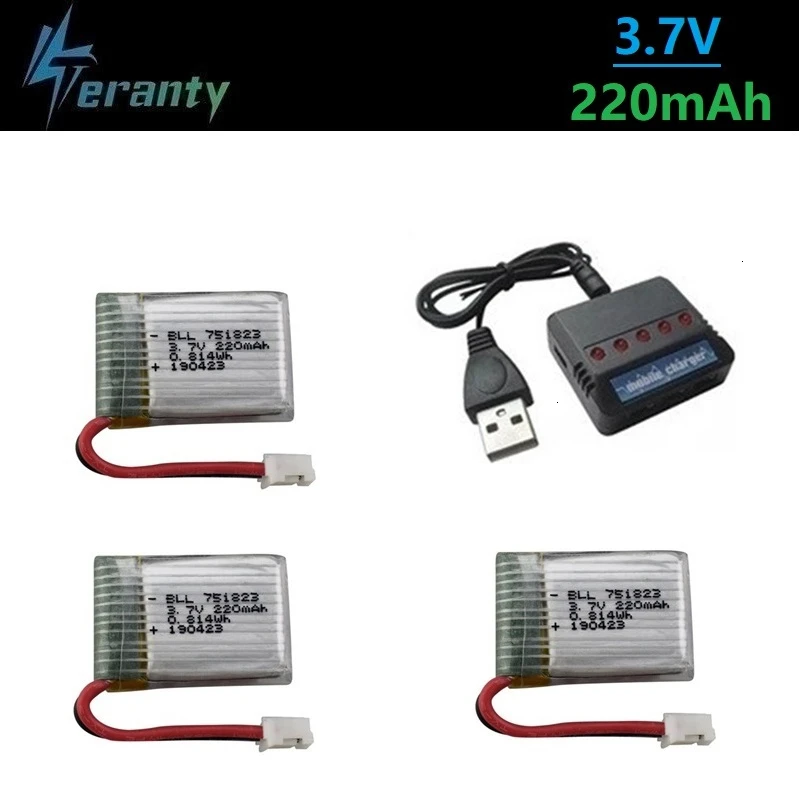 2pcs 3.7V 220mAh 0.81Wh NTC 3 Wires Rechargeable Li Battery 502020 JST - Foto 4