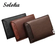 Two-fold Short Fashion Men's Wallet Iron Edge Casual Business Cardhoder Comes with A Removable Card Holder Cute Purse