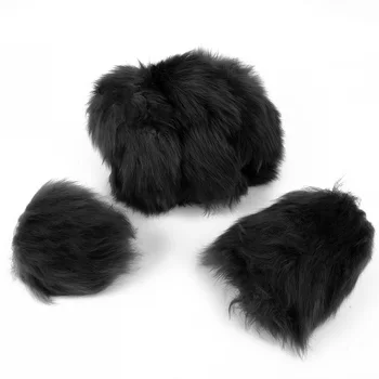 

Set Steering Wheel Cover Set Car Handbrake Cover Long Plush 3pcs Artificial Faux Fur