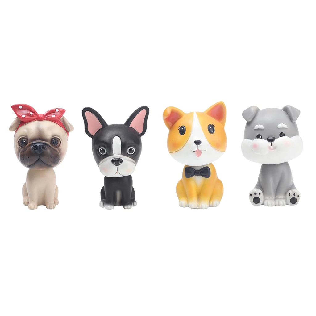 Cartoon Cute Dog Car Shaking Head Doll Bulldog Car Dashboard Table Decor for Home Office Desk Display Kids Gifts