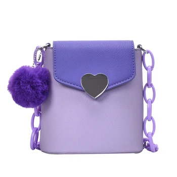 

Mini PU Leather Crossbody Bags For Women 2020 Summer Simple Lady Shoulder Handbags Purses Travel Cross Body Bag With Hair Ball