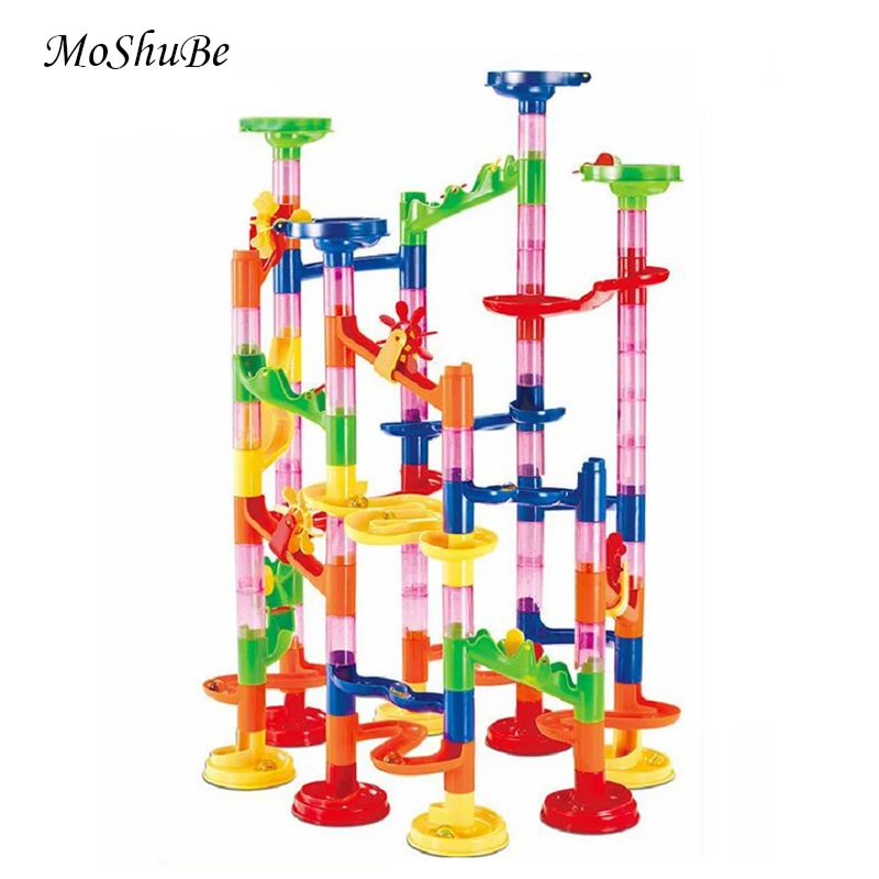 105pcs DIY Marble Race Run Maze Building Blocks Tower Game Child Kids Toys Gifts