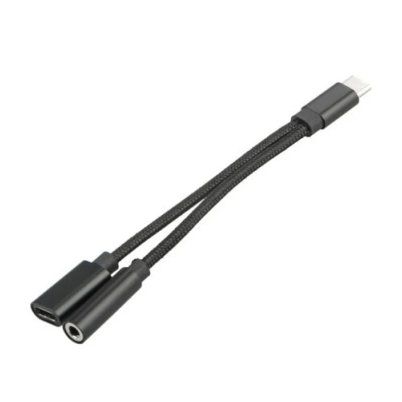 earphone splitter Type-C до 3,5 мм AUX адаптер кабель адаптер для samsung Note10 наушников аудио сплиттер для huawei mate 30 Pro Adaptador Tipo C - Цвет: earphone splitter